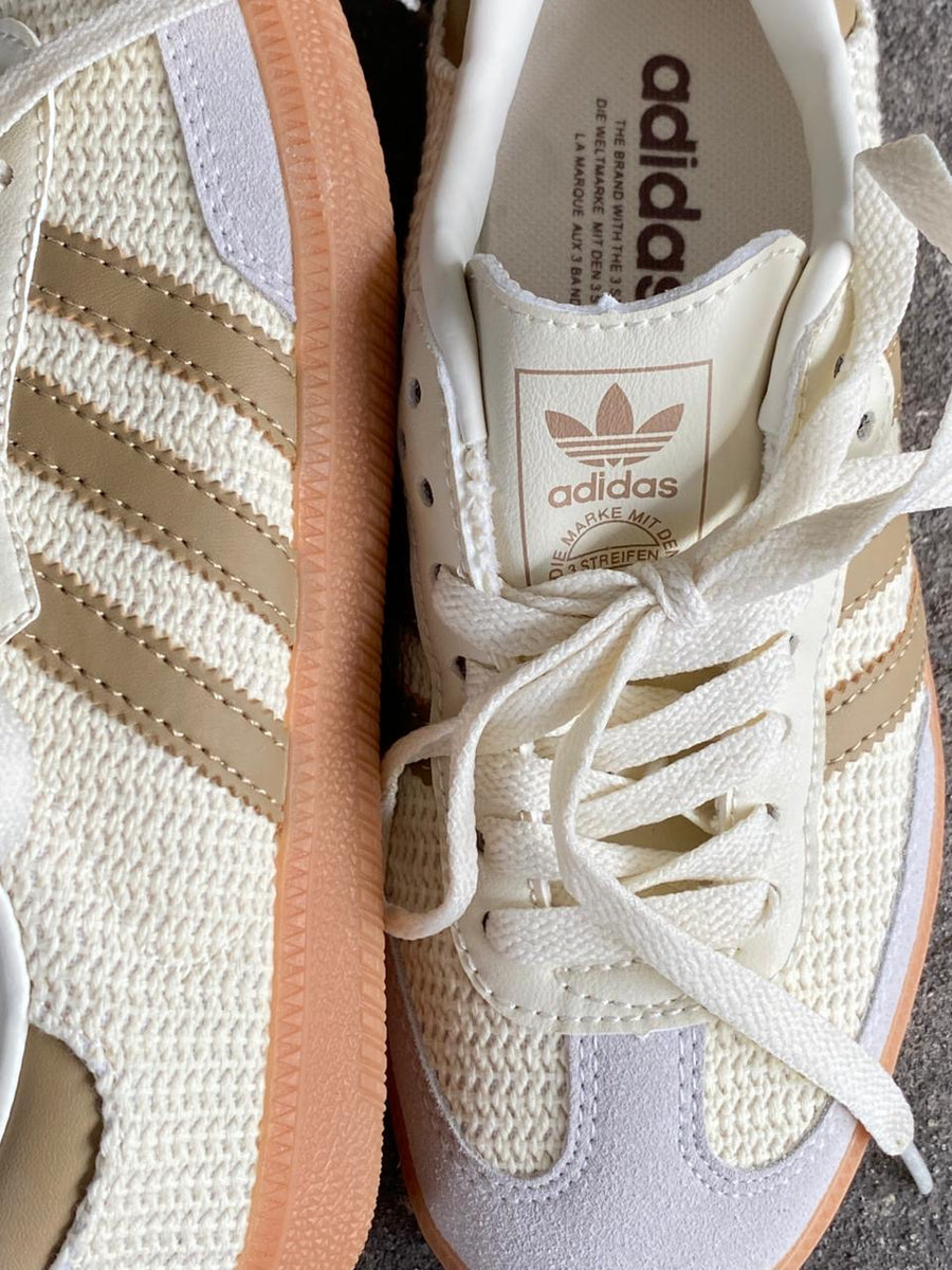 ADIDAS SAMBA BLANCO BEIGE TELA