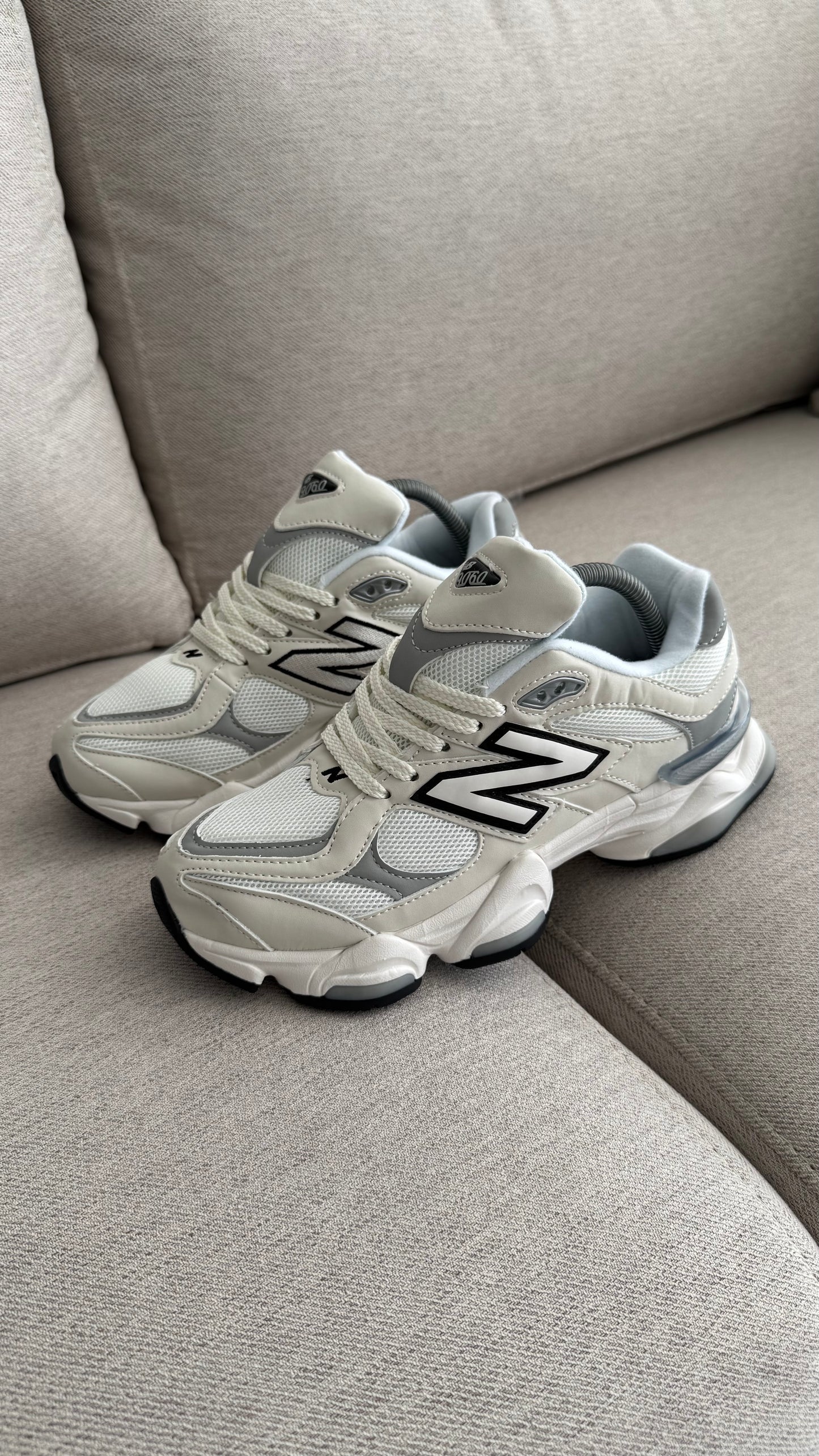 NEW 9060 BLANCO GRIS NEGRO