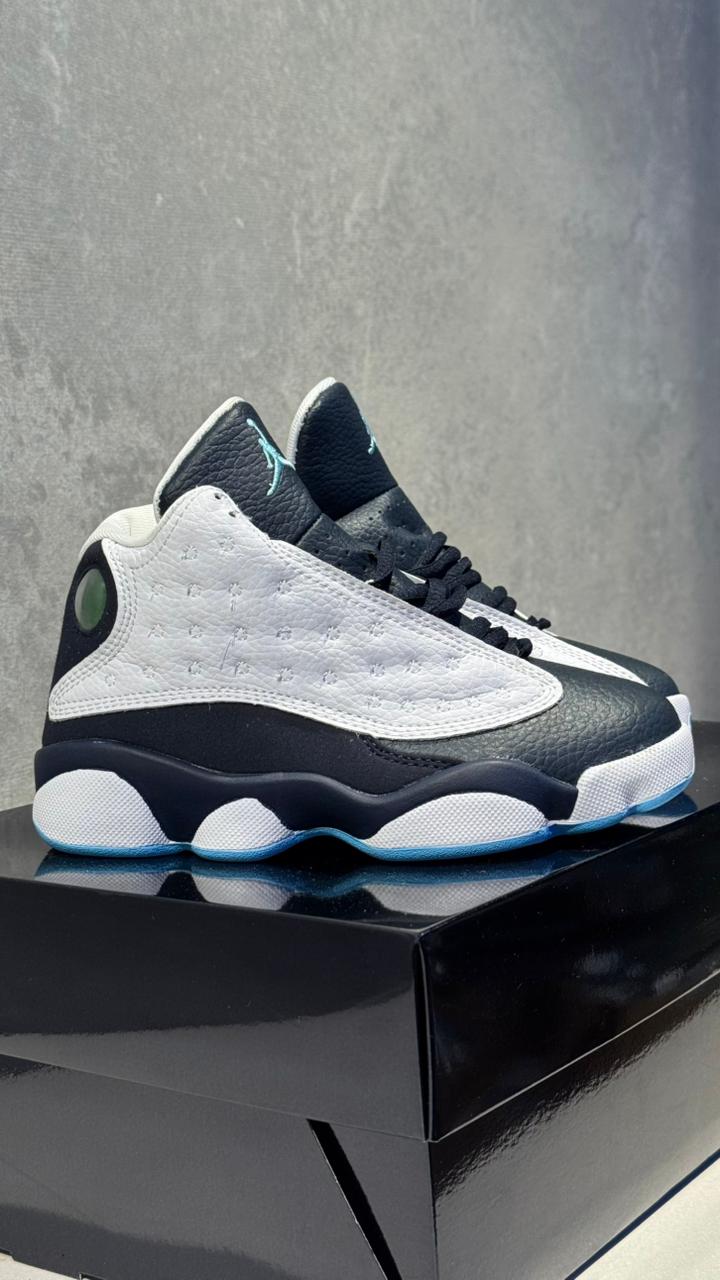 RETRO 13 BLANCA AZUL NEON NIÑOS
