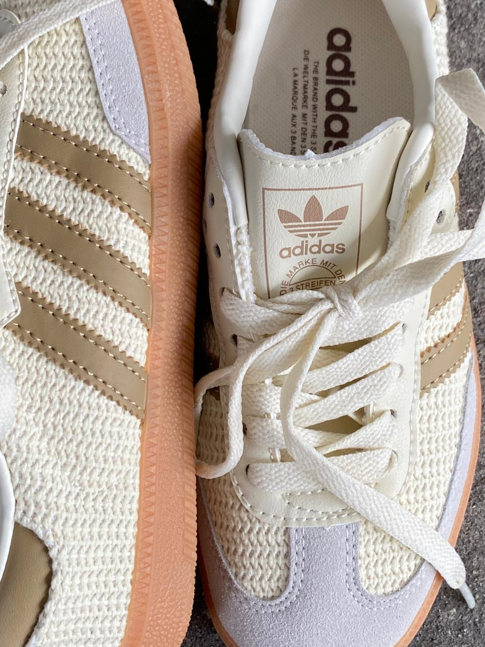 ADIDAS SAMBA BLANCO BEIGE TELA