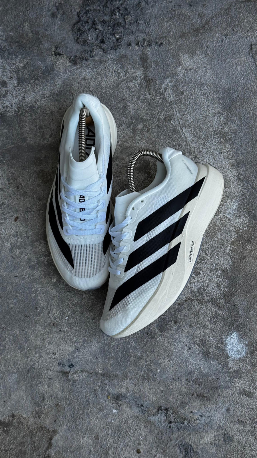 ADIDAS ADIZERO BLANCO BEIGE NEGRO
