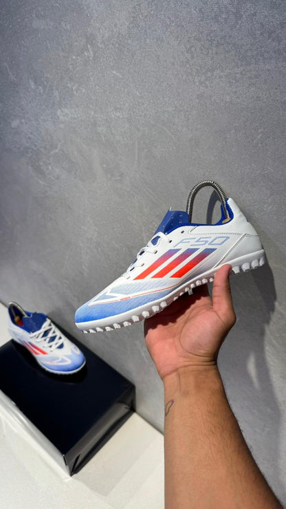 ADIDAS GUAYO SINTETICA F50 BLANCO AZUL