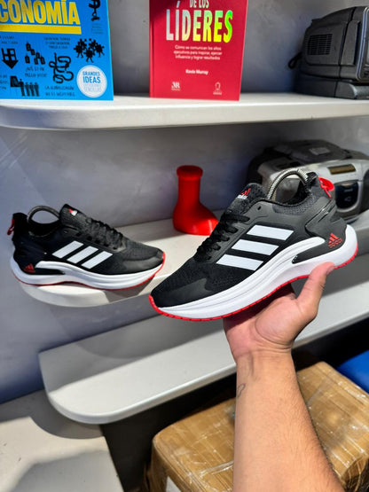 ADIDAS  RUN NEGRO ROJO