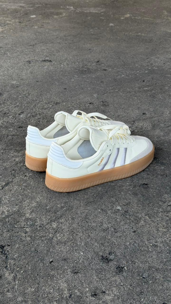 ADIDAS SAMBA PLATAFORMA BLANCO GRIS CAFE