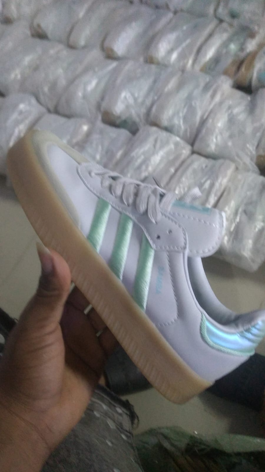 ADIDAS SAMBA PLATAFORMA BLANCO VERDE MENTA CAFE