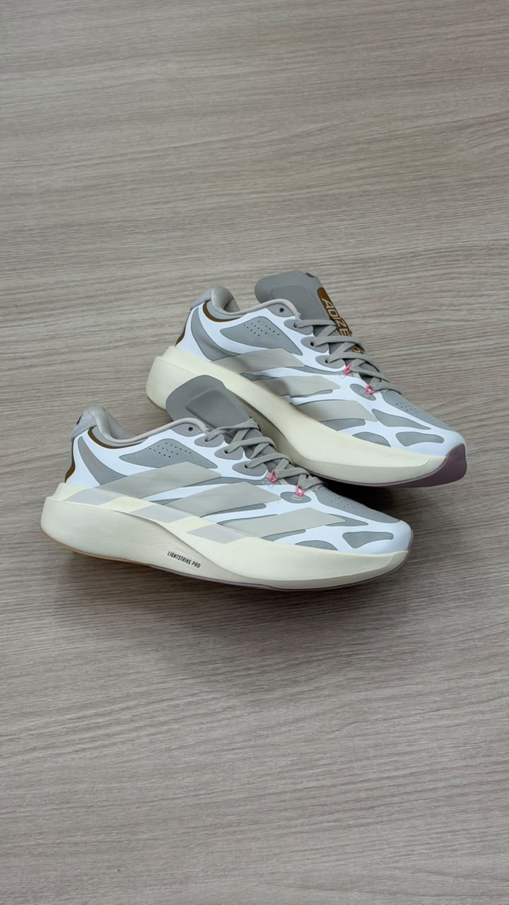 ADIDAS ADIZERO BLANCO GRIS BEIGE