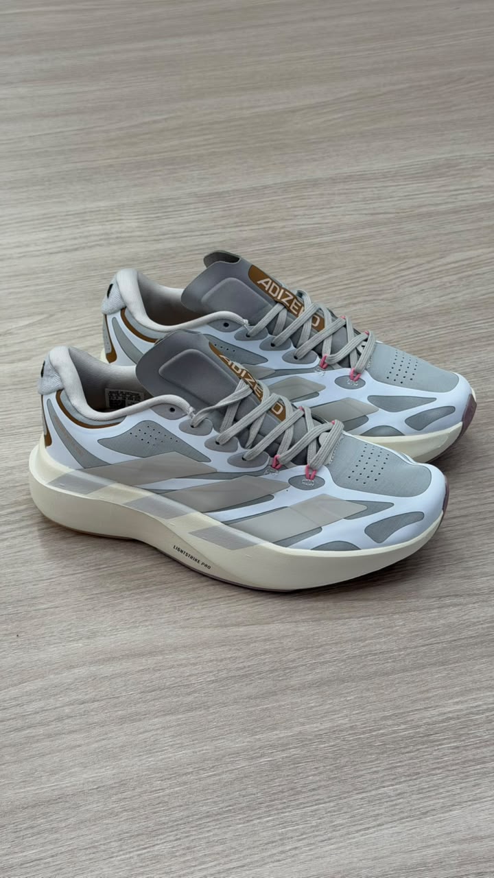ADIDAS ADIZERO BLANCO GRIS BEIGE