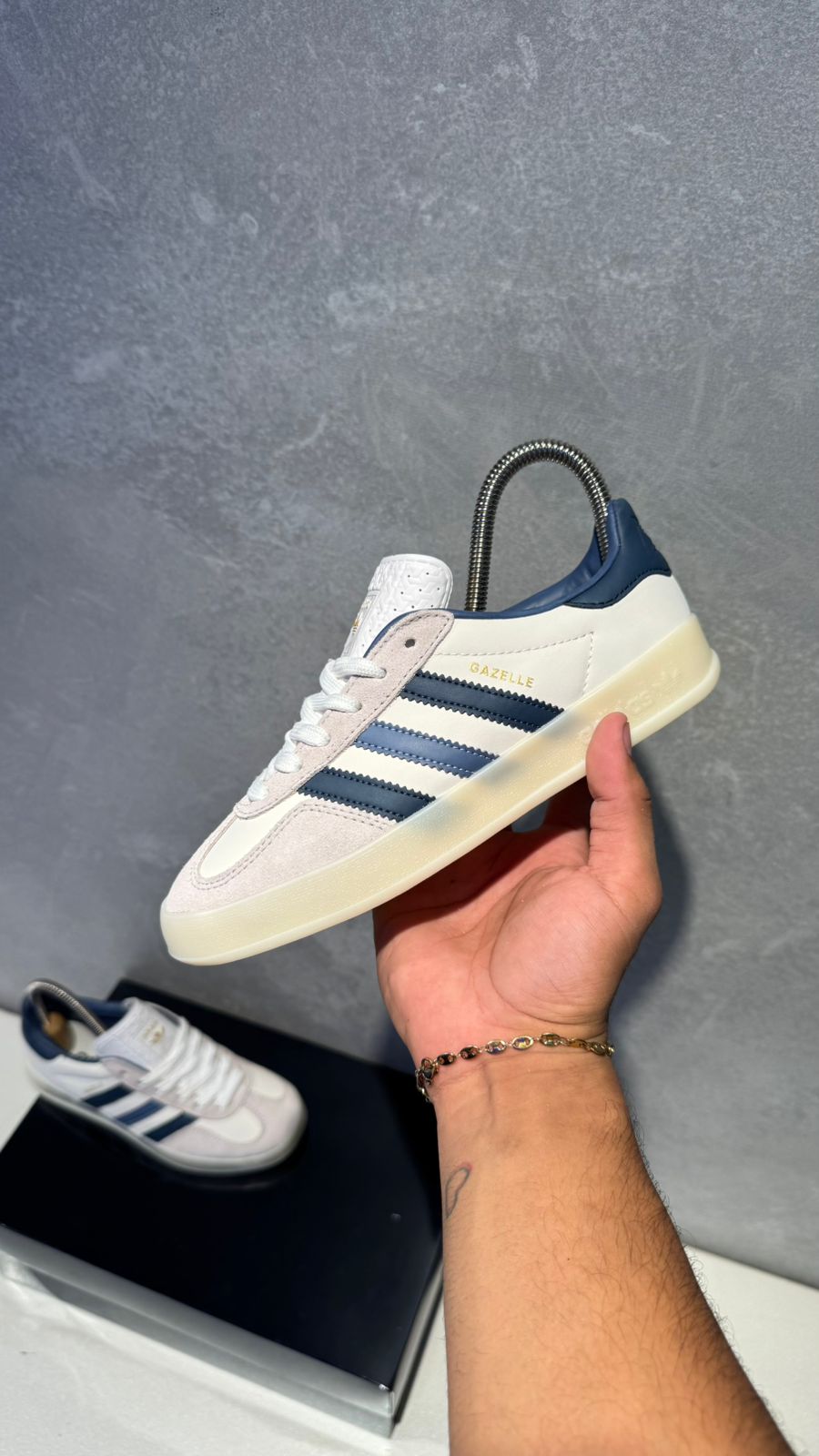 ADIDAS GAZELLE BLANCO AZUL