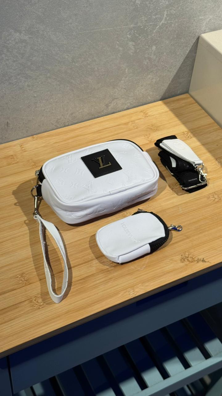 BOLSO CARRIEL MONEDERO LOUIS VUITTON BLANCO NEGRO