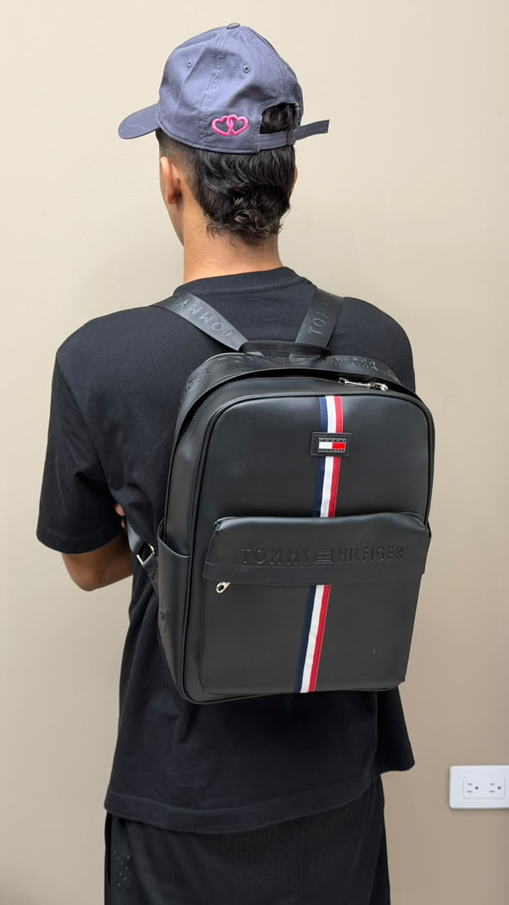 BOLSO TOMMY HILFIGER NEGRO ROJO
