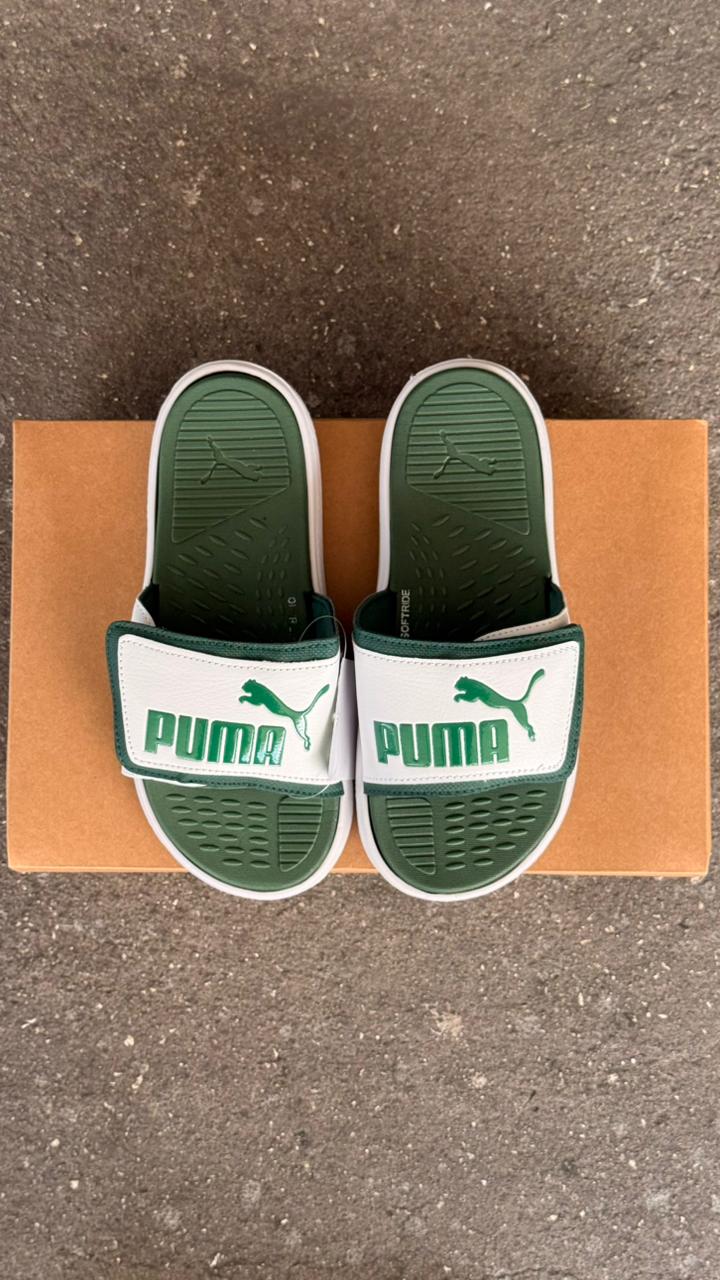 CHANCLAS PUMA CLASICA BLANCO VERDE