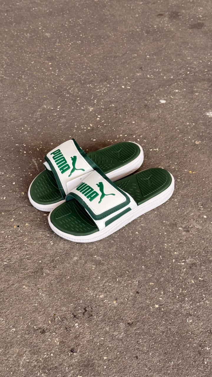 CHANCLAS PUMA CLASICA BLANCO VERDE