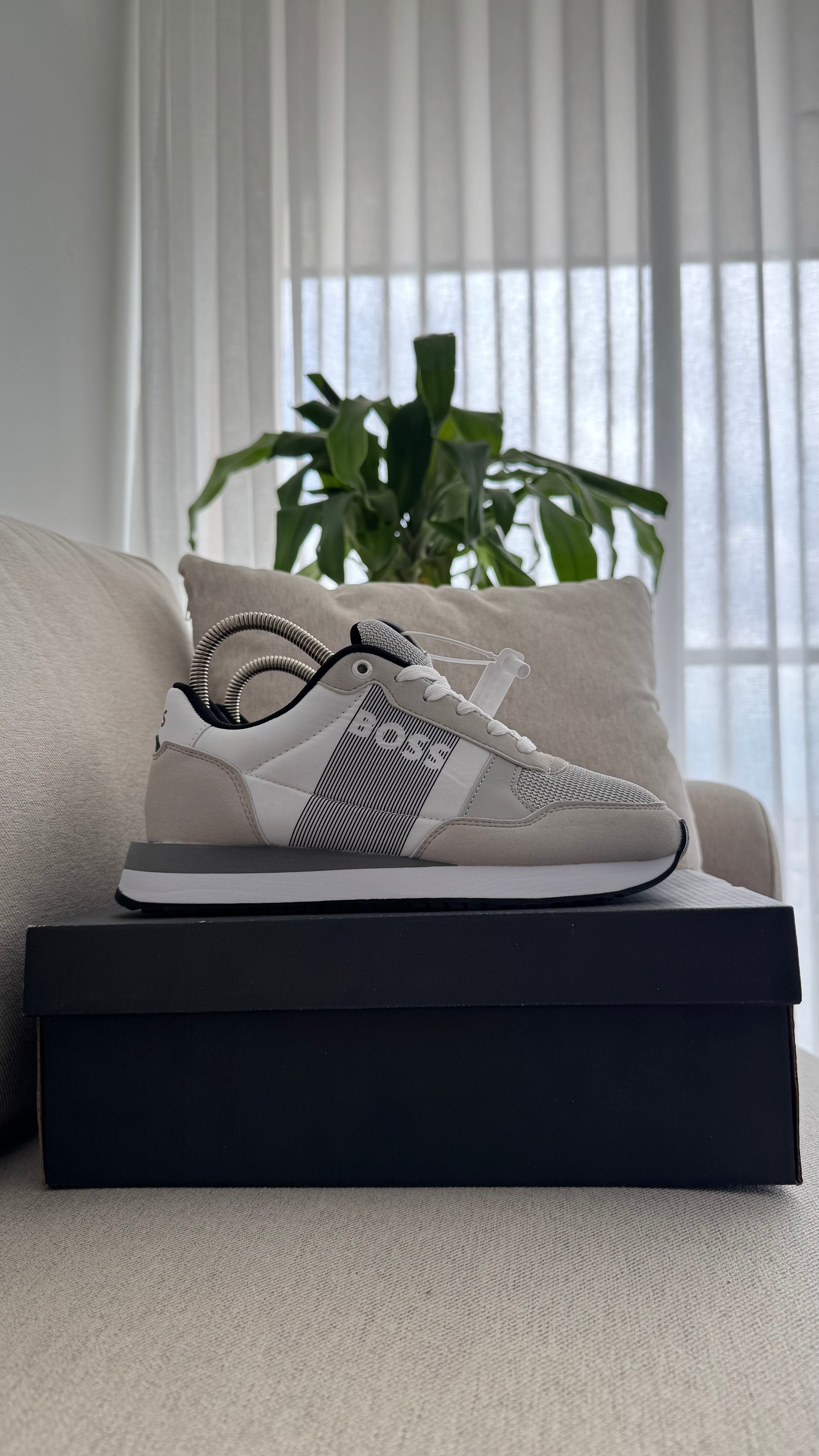 HUGO BOSS TENIS BLANCO GRIS NEGRO