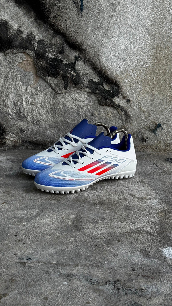 ADIDAS GUAYO SINTETICA F50 BLANCO AZUL