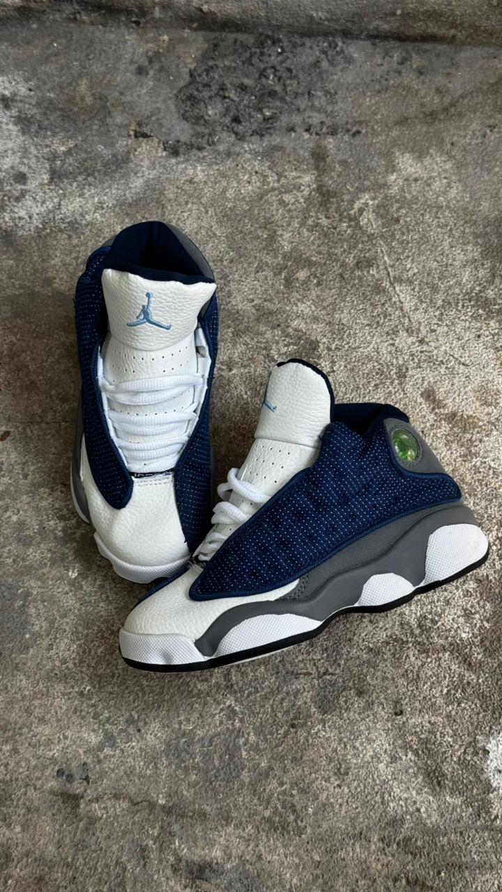 JORDAN RETRO 13 NIÑO BLANCO AZUL TURQUIS
