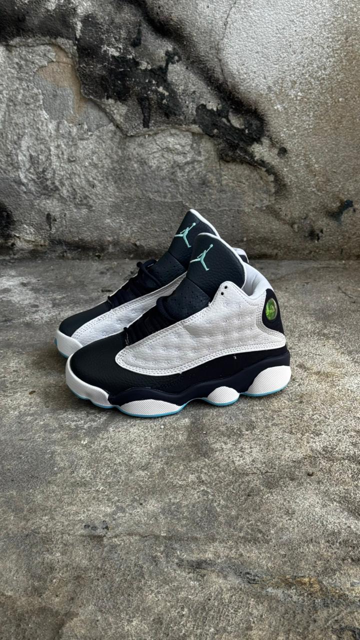 RETRO 13 BLANCA AZUL NEON NIÑOS