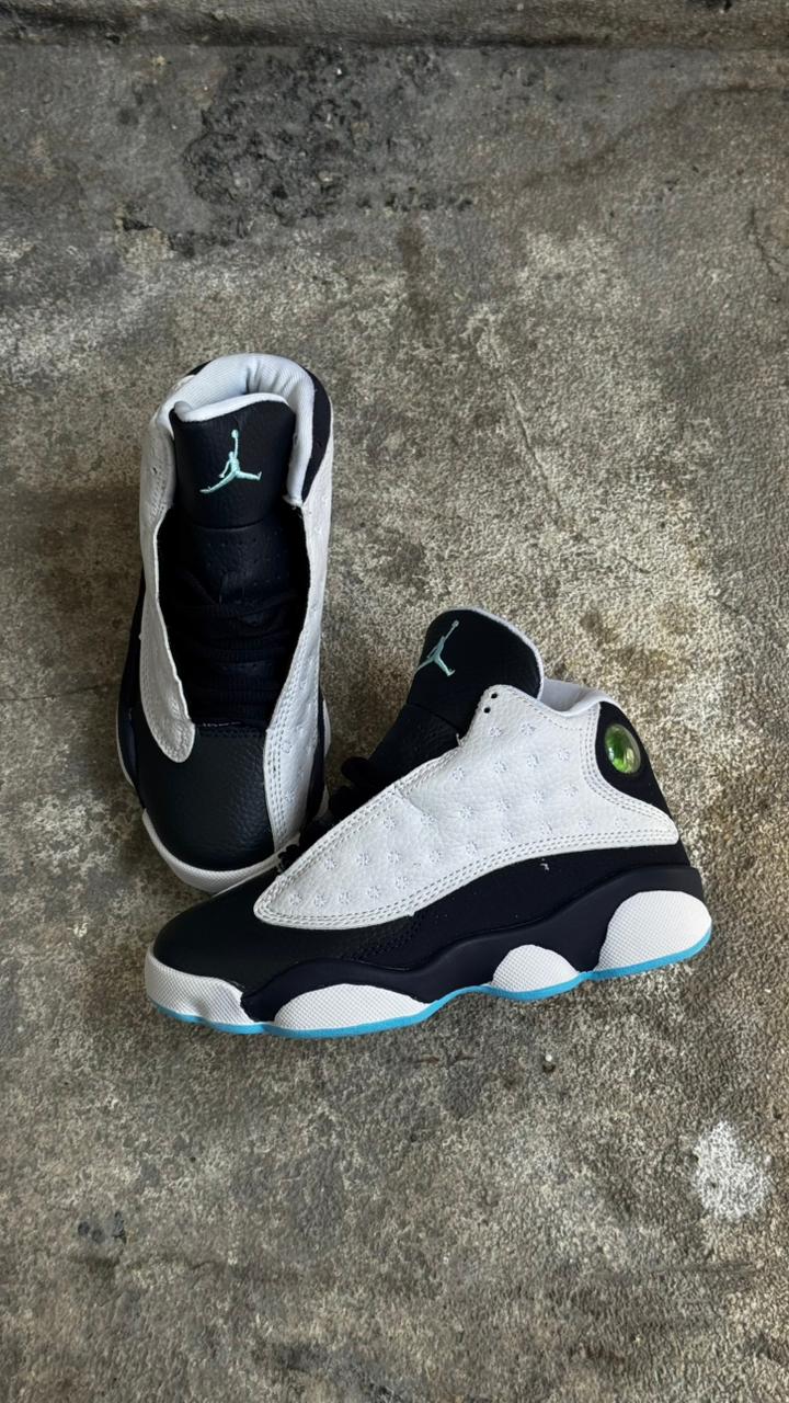 RETRO 13 BLANCA AZUL NEON NIÑOS