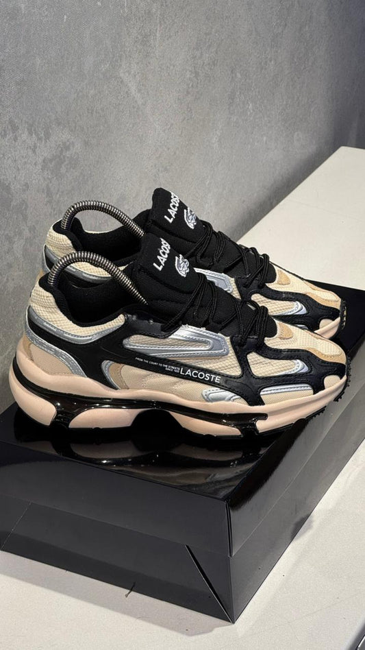 LACOSTE LOO3 BEIGE NEGRO