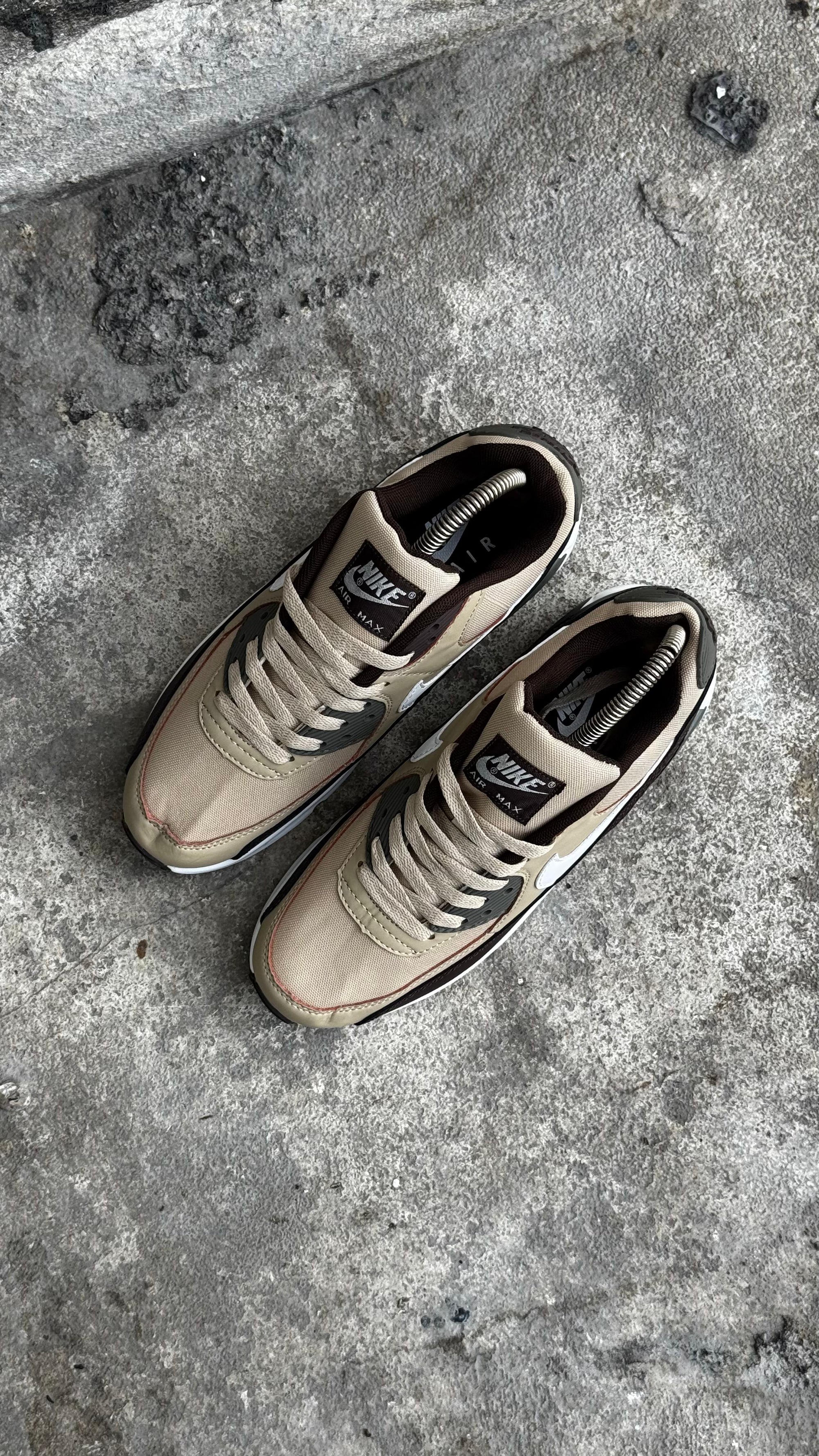 NIKE AIR MAX 90 BEIGE CAFE BLANCO
