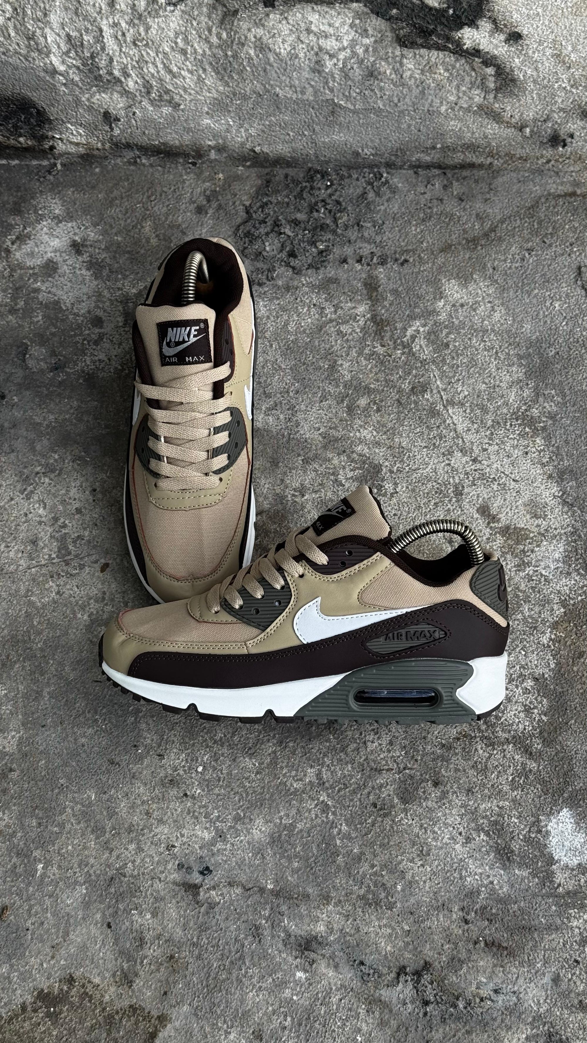NIKE AIR MAX 90 BEIGE CAFE BLANCO