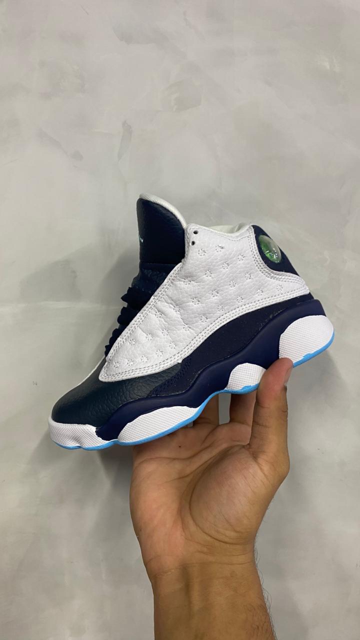 RETRO 13 BLANCA AZUL NEON NIÑOS
