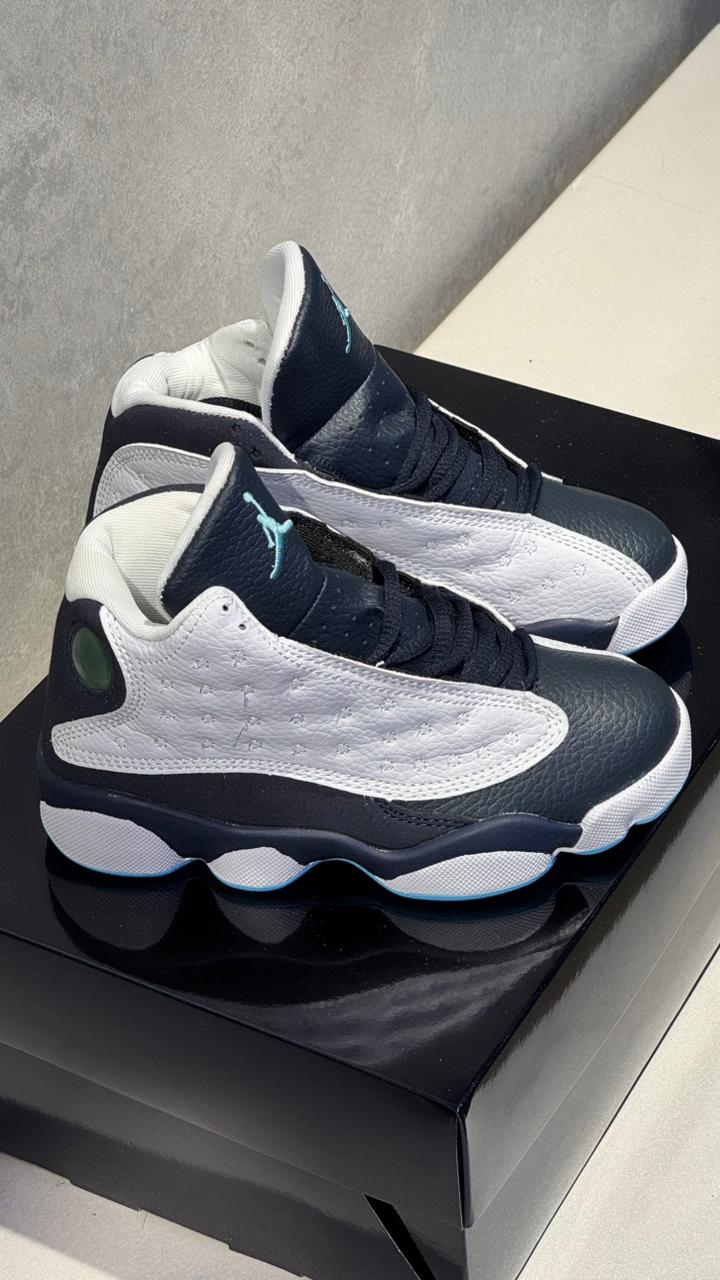 RETRO 13 BLANCA AZUL NEON NIÑOS