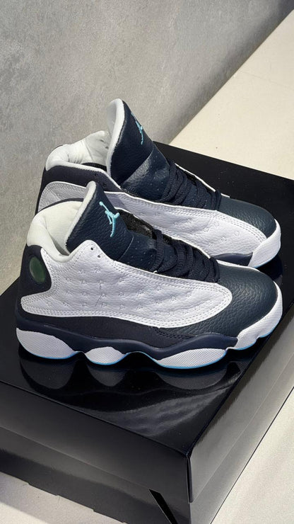 JORDAN RETRO 13 NIÑO BLANCO AZUL TURQUIS