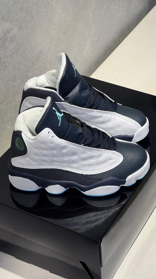 JORDAN RETRO 13 NIÑO BLANCO AZUL TURQUIS
