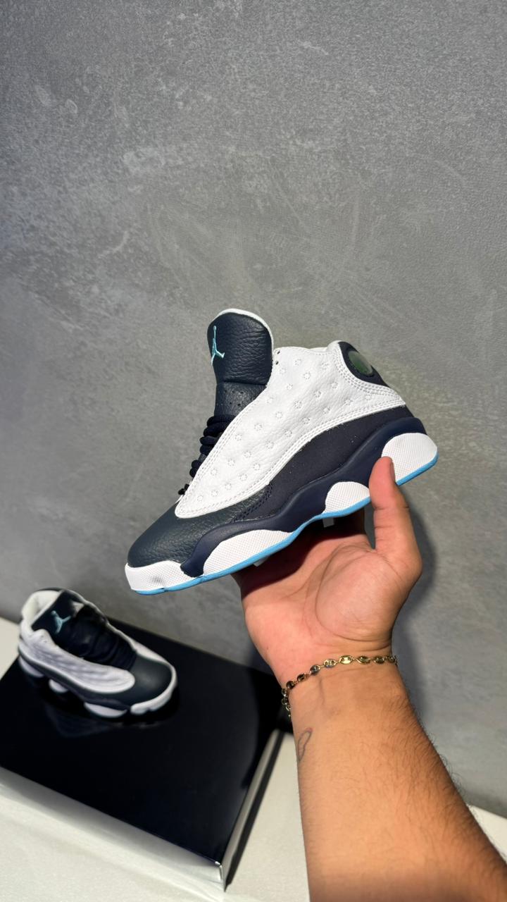 RETRO 13 BLANCA AZUL NEON NIÑOS