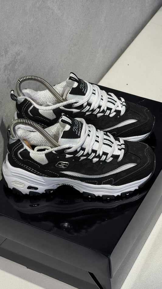 SKECHERS NEGRO BLANCO PROMO
