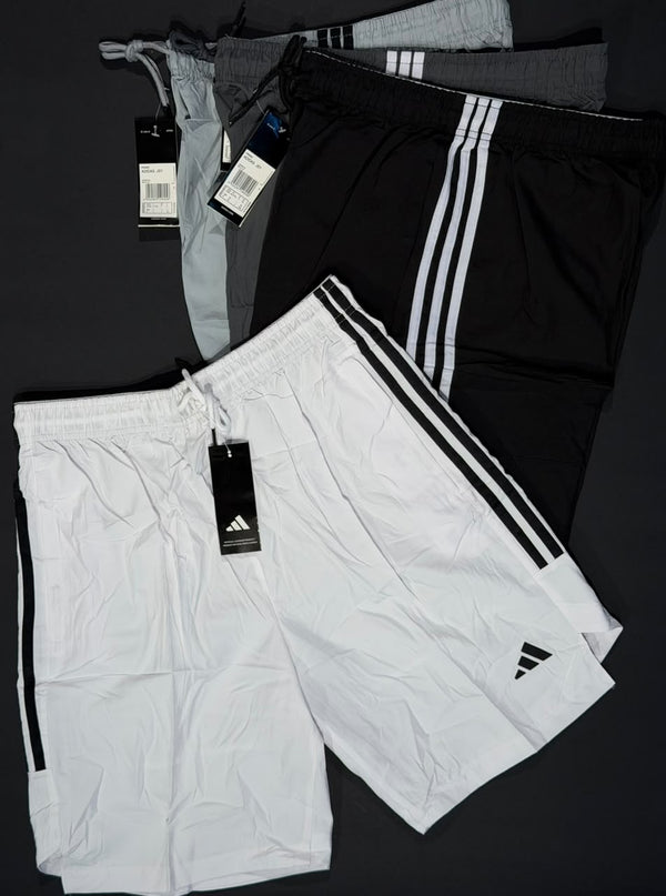 pantaloneta deportiva 3 rayas blanca