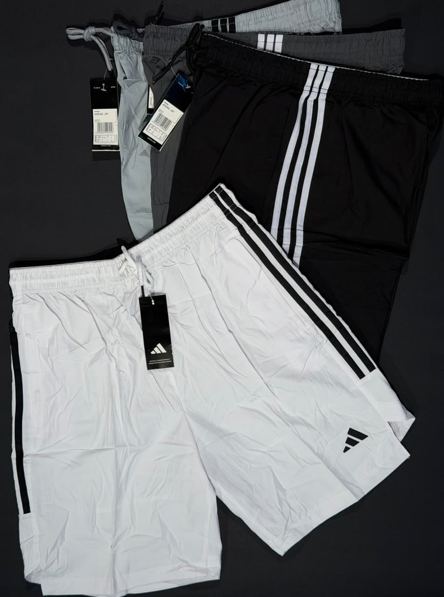 pantaloneta deportiva 3 rayas blanca